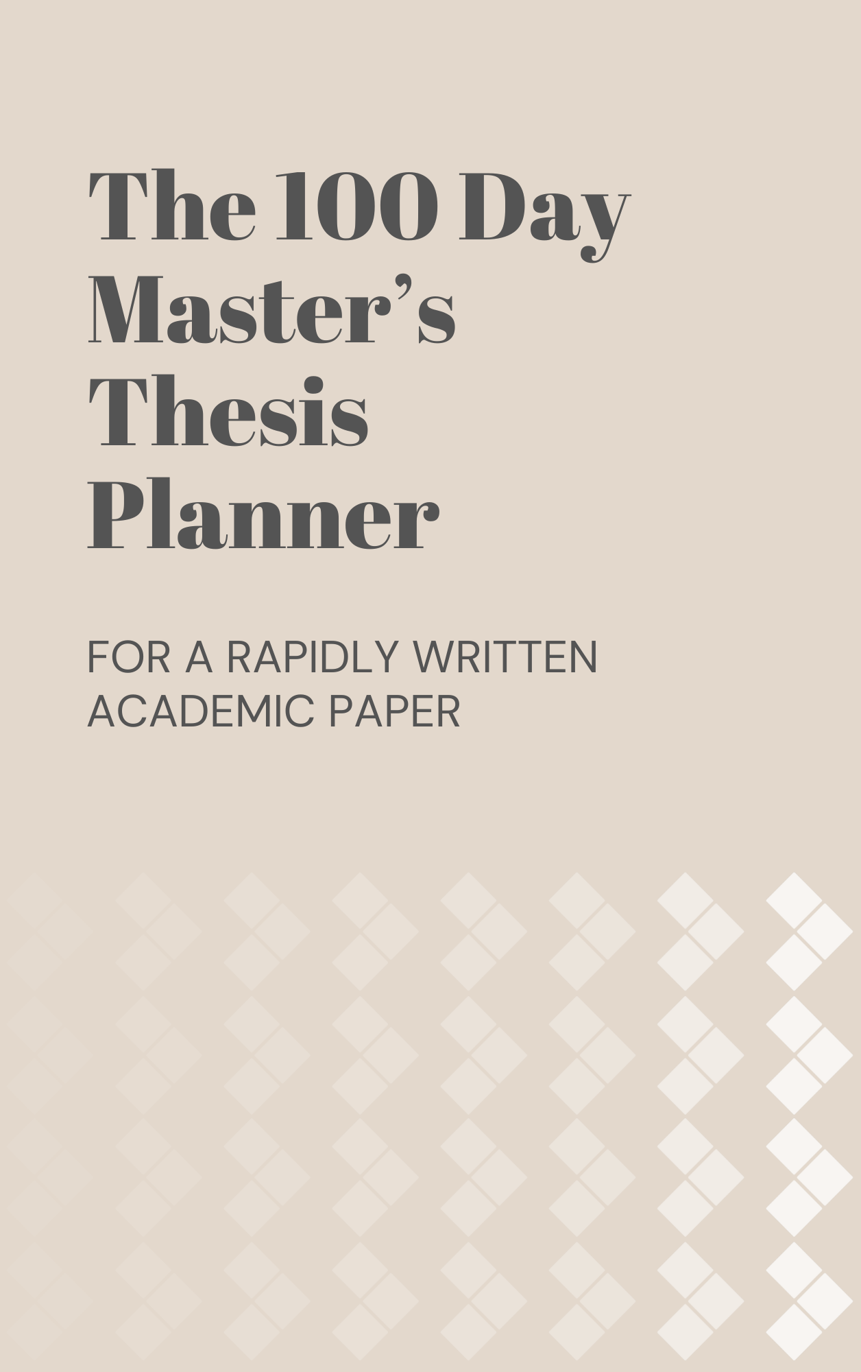 The 100 day master’s thesis planner_cover